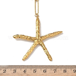 304 Stainless Steel Starfish Shaped Pendant Necklaces for Women&nbsp;NJEW-L467-02G