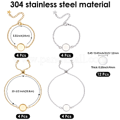 16Pcs 4 Styles 304 Stainless Steel Cable Chain Bracelet Making&nbsp;BJEW-SP0001-29