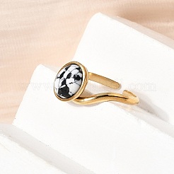 304 Stainless Steel Open Cuff Rings for Women&nbsp;RJEW-K258-17B-G