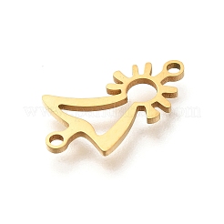 201 Stainless Steel Laser Cut Connector Charms&nbsp;STAS-R132-11G