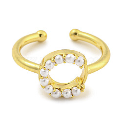 Rack Plating Brass Open Cuff Rings for Women&nbsp;RJEW-F162-01G-C