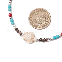 Summer Beach Synthetic Turquoise & Natural Coconut Beaded Neklaces&nbsp;NJEW-JN05208-02