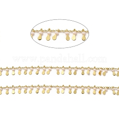 Glass Beaded Teardrop Charm Chains&nbsp;CHC-A006-13G-02