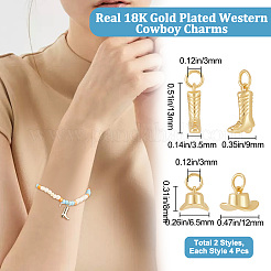 8Pcs 2 Style Rack Plating Brass Charms&nbsp;ZIRC-BBC0001-38