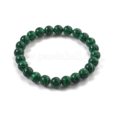 Synthetic Malachite(Dyed) Bead Stretch Bracelets&nbsp;BJEW-K212-B-031-1