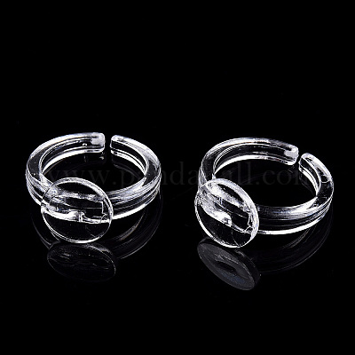 Transparent Acrylic Open Cuff Ring Components&nbsp;TACR-ZX018-10A-1