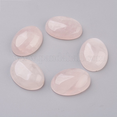 Natural Rose Quartz Flat Back Cabochons&nbsp;G-G741-25x35mm-21-1