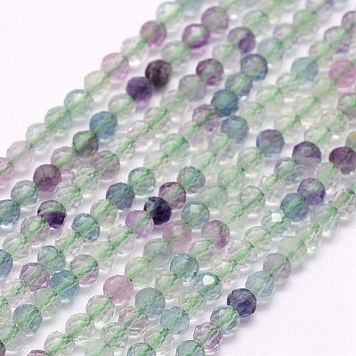 Natural Fluorite Beads Strands&nbsp;G-F509-38-3mm-1