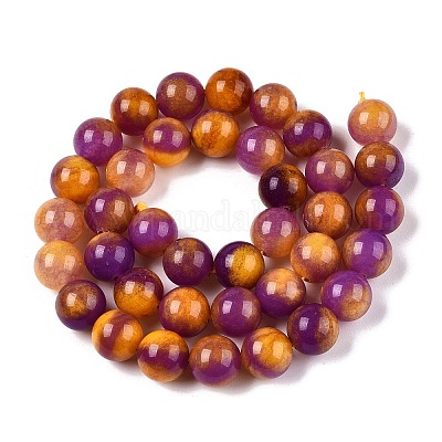 Dyed Natural White Jade Beads Strands&nbsp;G-T138-10mm-210-22-1