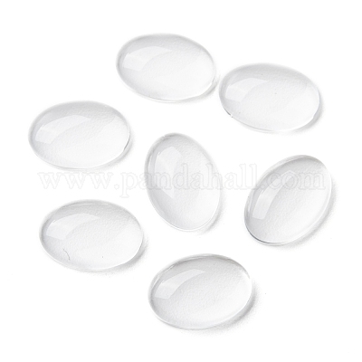 Transparent Oval Glass Cabochons&nbsp;X-GGLA-R022-14x10-1