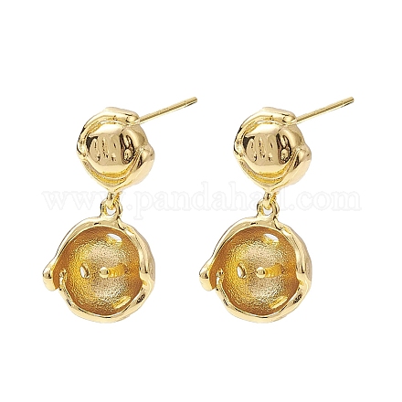 Brass Studs Earrings Findings KK-K360-31G-1