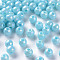 Opaque Acrylic Beads, AB Color Plated, Round, Sky Blue, 6x5mm, Hole: 1.8mm, about 4400pcs/500g