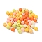 Rubberized Style Imitated Silicone Acrylic Beads, Round, Orange, 8x7.5mm, Hole: 1.6mm, about 1923pcs/500g
