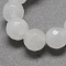 Natural White Jade Bead Strands, Dyed, Faceted, Round, White, 8mm, Hole: 1mm, about 48pcs/strand, 14.9 inch