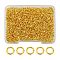 Brass Open Jump Rings, Round, Golden, 4x0.7mm, 21 Gauge, Inner Diameter: 2.6mm, about 500pcs/box