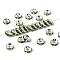 Brass Grade A Rhinestone Spacer Beads, Cadmium Free & Lead Free, Straight Flange, Rondelle, Silver, Peridot, 8x3.8mm, Hole: 1.5mm