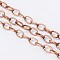 Iron Cable Chains, Unwelded, with Spool, Flat Oval, Red Copper Color, 6.9x3.8x0.9mm, about 164.04 Feet(50m)/roll