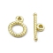 Rack Plating Alloy Toggle Clasps, Twist Ring, Light Gold, Ring: 12.5x9x1.6mm, Hole: 1.2mm, Bar: 16x5.5x1.5mm, Hole: 1.5mm