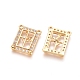 Brass Micro Pave Clear Cubic Zirconia Pendants&nbsp;ZIRC-G152-45G-2