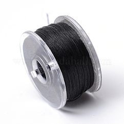 Special Coated Nylon Beading Threads for Seed Beads, Black, 0.1mm, about 50yards/roll