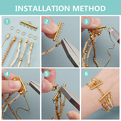 32Pcs 4 Style 304 Stainless Steel Chandelier Component Links&nbsp;STAS-PH0005-44