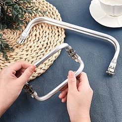 2Pcs 2 Style Aluminium Purse Handle Frame&nbsp;FIND-CA0003-24A