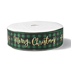 1 Roll Merry Christmas Printed Polyester Grosgrain Ribbons&nbsp;OCOR-YW0001-05A