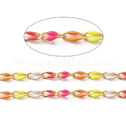 Brass Enamel Curb Chains&nbsp;CHC-C003-13G-15