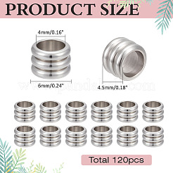 120Pcs 202 Stainless Steel Beads&nbsp;STAS-ME0002-49