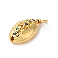 Rack Plating Brass Micro Pave Cubic Zirconia Pendants&nbsp;KK-K377-36G