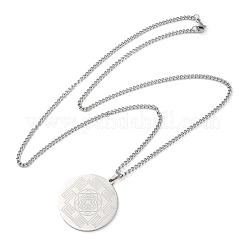 Non-Tarnish 304 Stainless Steel Curb Chain Pendant Necklaces&nbsp;NJEW-H034-01P