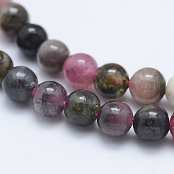Natural Multicolor Tourmaline Beads Strands&nbsp;G-J373-08-5mm