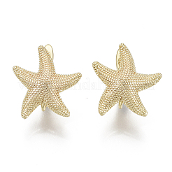 Brass Hoop Earring Findings with Latch Back Closure&nbsp;KK-S348-508-NF