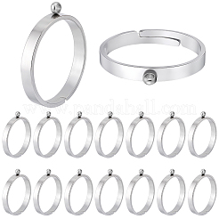24Pcs 304 Stainless Steel Finger Ring Settings&nbsp;STAS-BBC0010-09A