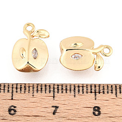 Brass Micro Pave Clear Cubic Zirconia Pendants&nbsp;KK-T078-10G