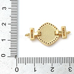 Rack Plating Brass Micro Pave Clear Cubic Zirconia Rhombus Links Connector Charms&nbsp;KK-K385-105G-03