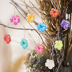 36Pcs Wooden Flower Pendant Decoration&nbsp;HJEW-SC0002-95