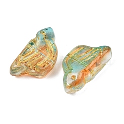 Electroplate and Golden Metal Enlaced Glass Beads&nbsp;EGLA-T029-03D
