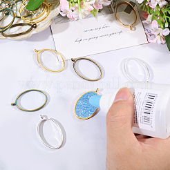36Pcs 6 Colors Alloy Hollow Geometric Open Back Bezel&nbsp;FIND-CA0010-67