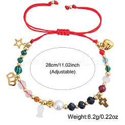 Chakra 304 Stainless Steel & Shell Charm Bracelets&nbsp;RE0634-1