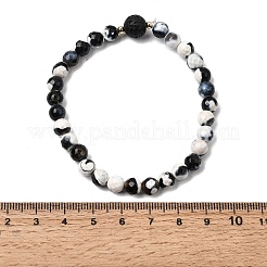 Natural Fire Crackle Agate & Lava Rock Stretch Bracelet&nbsp;BJEW-JB08362