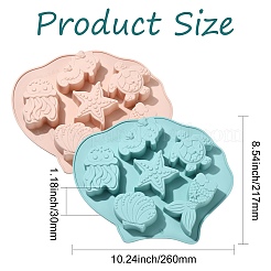 2Pcs 2 Colors Ocean Themed Baking Silicone Molds&nbsp;ST-CJ0043-086
