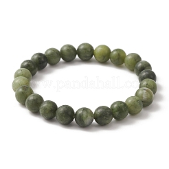 Natural Chinese Jade Round Beaded Stretch Bracelets for Women&nbsp;X-BJEW-TA00282