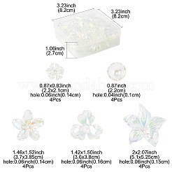 20Pcs 5 Styles UV Plating Acrylic Beads Caps&nbsp;TACR-FS0001-60