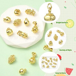 15Pcs 5 Styles Mixed Shapes Brass Pendants&nbsp;KK-CJ0004-44