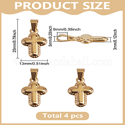 4Pcs 304 Stainless Steel Pendants&nbsp;STAS-LP0003-89
