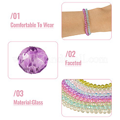 9 Strands 9 Colors Glass Beads Strands&nbsp;EGLA-TADJ0001-04