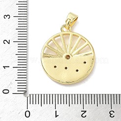 Brass Micro Pave Cubic Zirconia Pendants&nbsp;KK-K368-43G