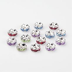 Brass Rhinestone Spacer Beads&nbsp;X-RSB8mm