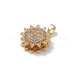 Brass Micro Pave Clear Cubic Zirconia Pendants&nbsp;KK-B138-03G